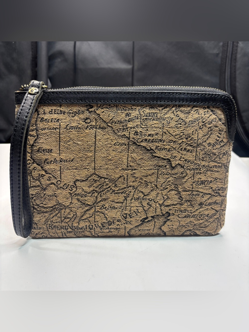 Patricia Nash Cassini Leather Wristlet Signature Map
